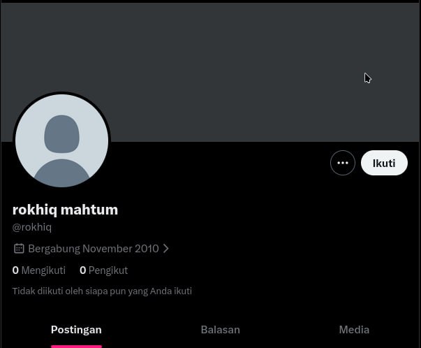 Namaku yang sudah diklaim di X.